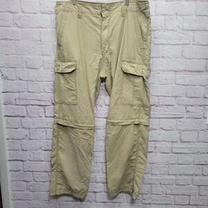 Y2K WearFirst Convertible Cargo Pants Mens 38x32 *Fits 40‎ Khaki Baggy Parachute